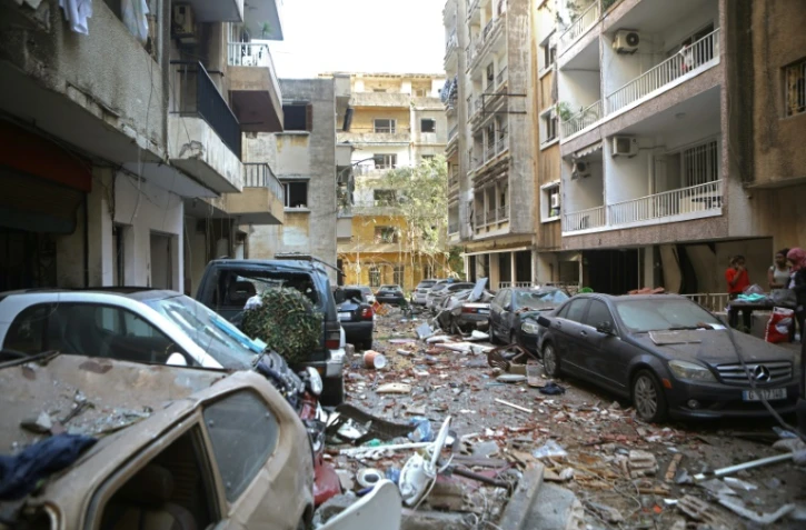 Les rues d'un quartier de Beyrouth après la double explosion, le 5 août 2020