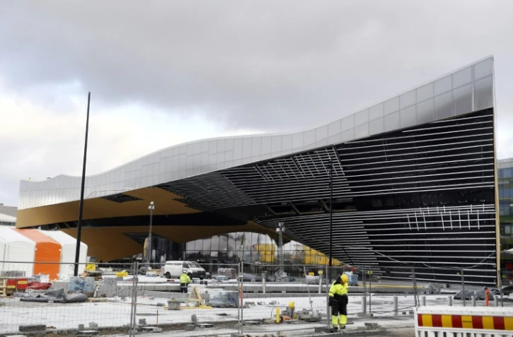 L'extérieur de la nouvelle bibliothèque d'Helsinki, baptisée Oodi, le 29 novembre 2018