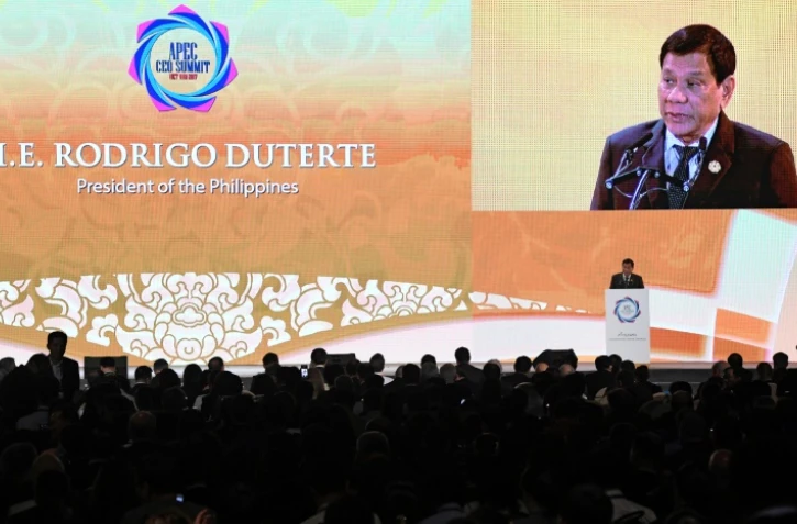 Le président philippin Rodrigo Duterte, lors du sommet de l'Apec, le 9 novembre 2017 à Danang, au Vietnam