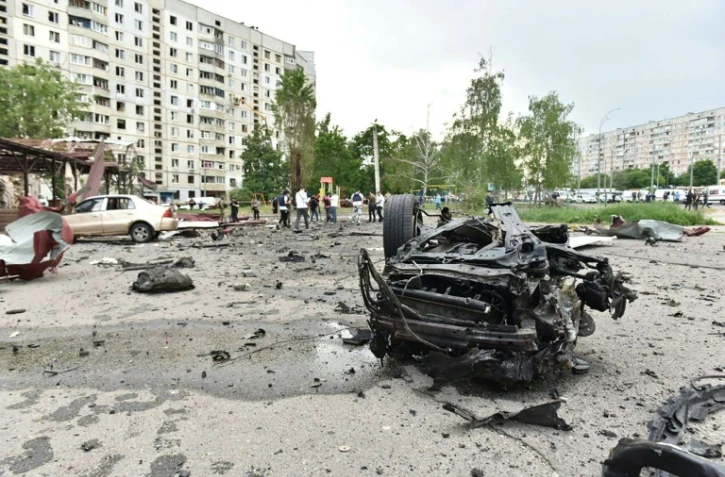 Après une frappe russe à Kharkiv, photo mise en ligne par le gouverneur locale le 22 mai 2024