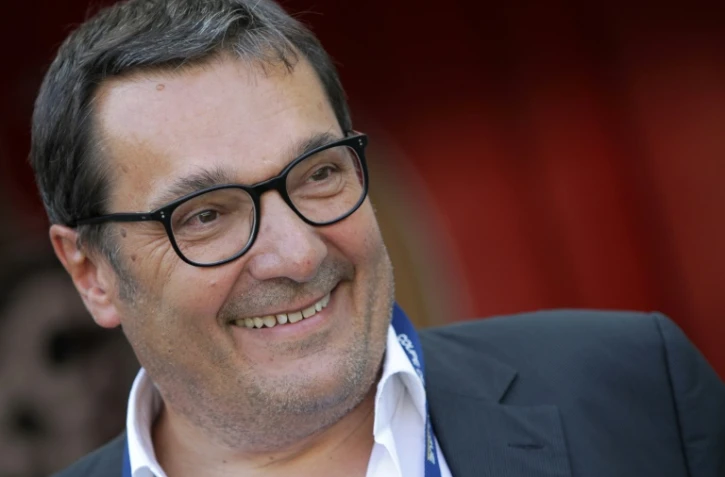 Didier Quillot, manager général de la LFP, avant le coup d'envoi du match de L1 Nice-Rennes, le 14 août 2016 à l'Allianz Riviera