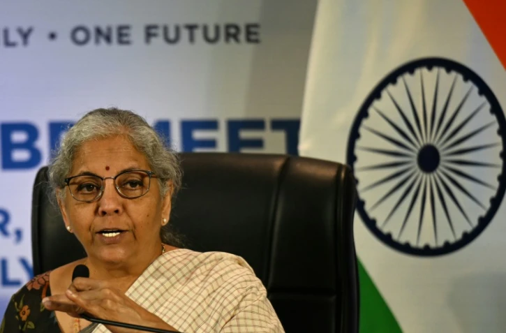 La ministre indienne des Finances, Nirmala Sitharaman lors du G20 Finances, le 17 juillet 2023 Ă Gandhinagar, en Inde