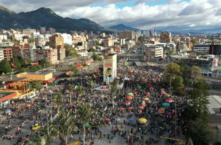 Manifestation à Bogota contre le gouvernement du président colombien Ivan Duque, le 20 juillet 2021