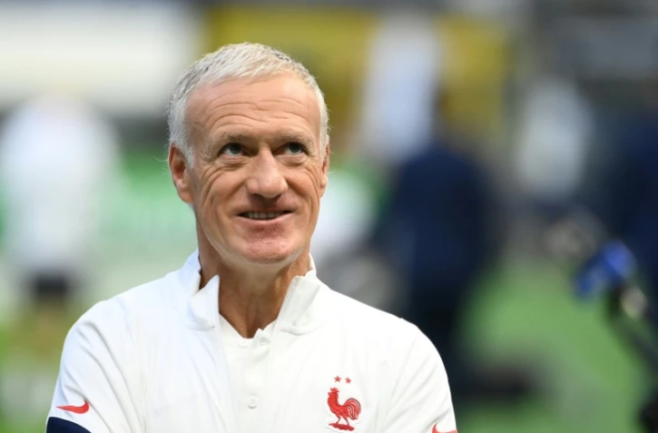 Le sélectionneur de l'équipe de France Didier Deschamps à la veille du match contre l'Espagne en Ligue des Nations, le 9 octobre 2021 à Milan 