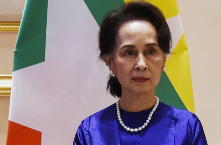 L'ex-cheffe du gouvernement civil en Birmanie Aung San Suu Kyi le 17 janvier 2020 à Naypyidaw  