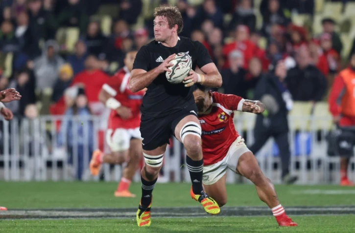 Le joueur néo-zélandais Ethan Blackadder lors d'un match contre les Tonga à Auckland, le 3 juillet 2021