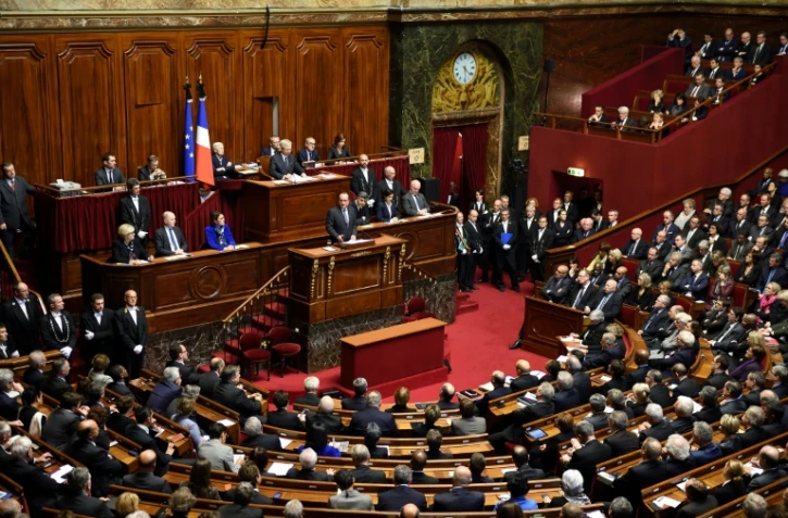Le président François Hollande devant le Parlement réuni en Congrès, le 16 novembre 2015