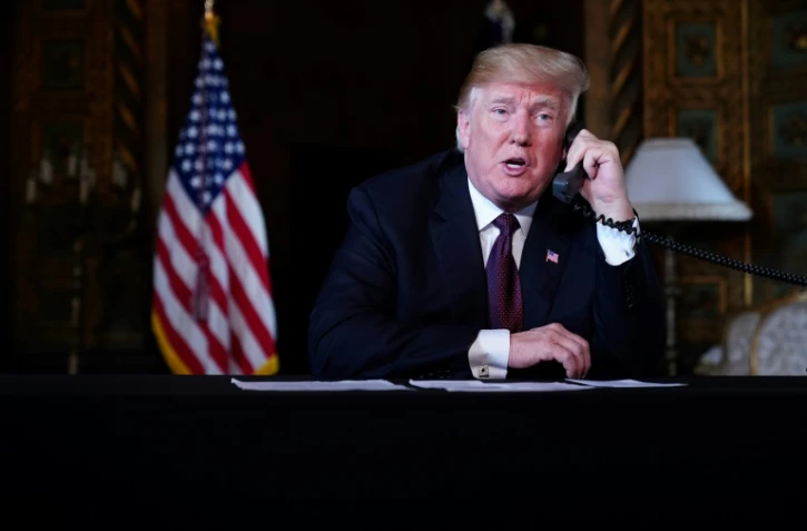 Le président américain souhaite un joyeux Thanksgiving aux troupes déployées à l'étranger, le 22 novembre 2018 depuis sa résidence de Mar-a-Lago, en Floride