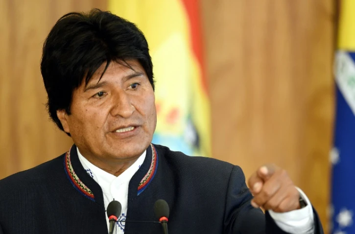 Evo Morales lors d'une conférence de presse le 2 février 2016 à Brasilia