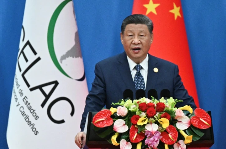 Le président chinois Xi Jinping lors de la cérémonie d'ouverture de la 4e réunion ministérielle du Forum Chine-Communauté des États d'Amérique latine et des Caraïbes (Celac) à Pékin, le 13 mai 2025