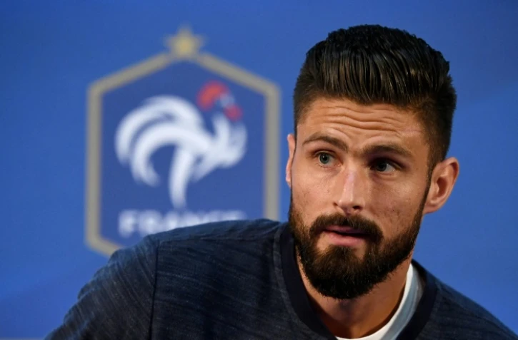 L'attaquant français Olivier Giroud, en conférence de presse à Istra, le 8 juillet 2018