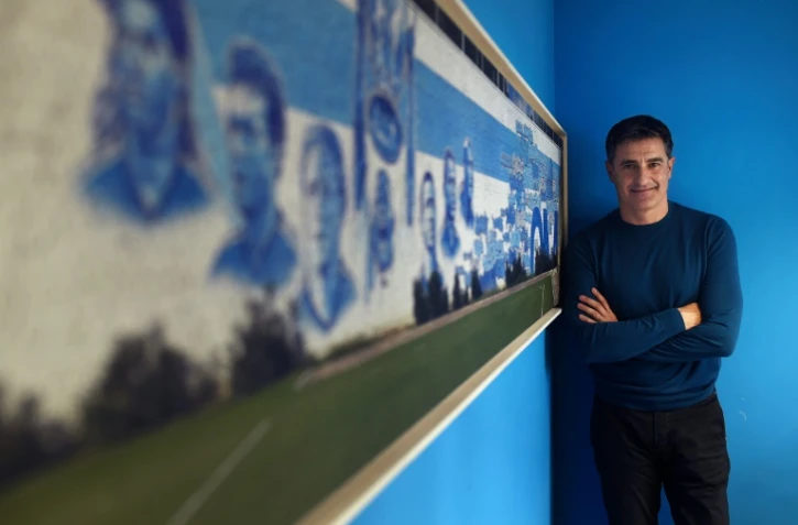 L'entraîneur de Marseille Michel pose au centre d'entraînement Robert Louis-Dreyfus, le 27 janvier 2016 à Marseille