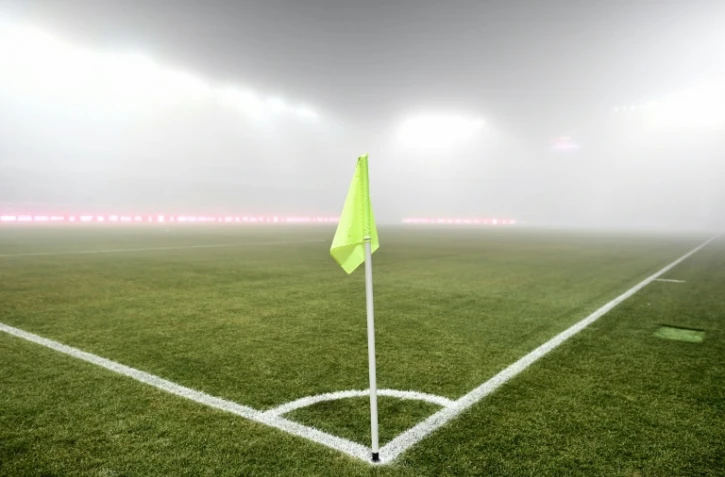 Brouillard au stade Gaston Gérard à Dijon ayant entraîné le report du match entre le DFCO et l'OM, le 9 décembre 2016 