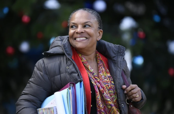 La ministre de la Justice Christiane Taubira quitte le palais de l'Elysée, le 4 janvier 2016