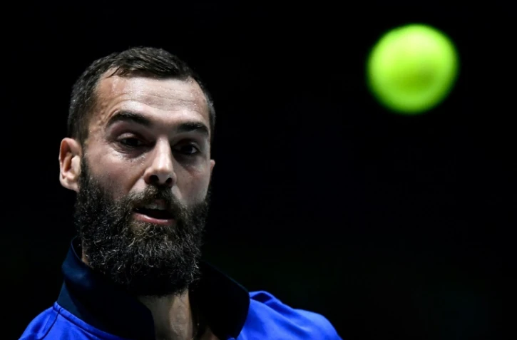 Benoît Paire lors du match de Coupe Davis face au Serbe Novak Djokovic, à Madrid, le 21 novembre 2019