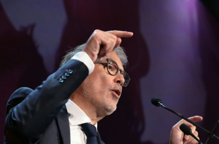 Le premier secrétaire du Parti socialiste, Olivier Faure s'exprime lors de l'université d'été de son  parti, le 29 août 2026 à Blois 