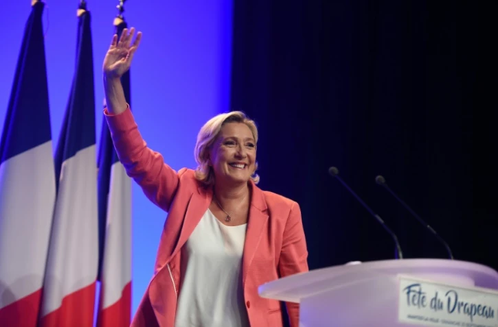 Marine Le Pen le 23 septembre 2018 à Mantes-la-Ville (Yvelines)