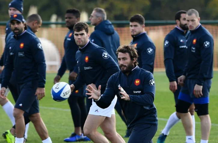Séance d'entraînement pour le XV de France au centre national du rugby de Marcoussis, le 9 novembre 2018