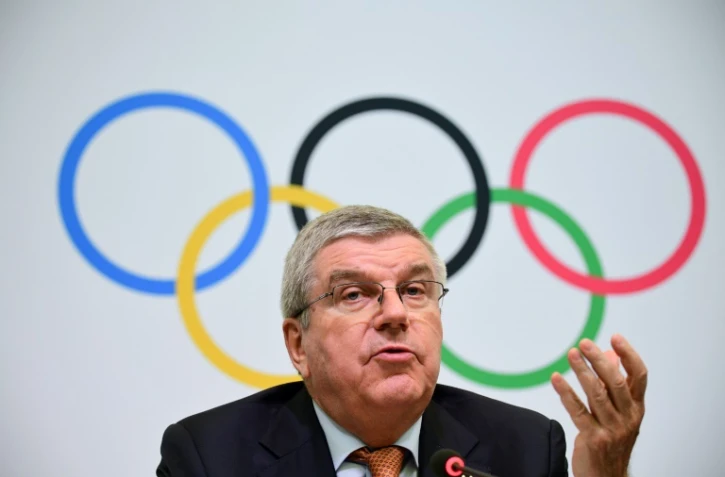 Le président du CIO Thomas Bach en conférence de presse, le 1er décembre 2018 à Tokyo