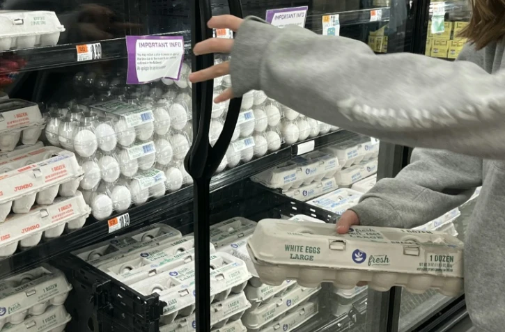Un rayon oeufs dans un supermarché de McLean, en Virginie (est), le 28 janvier 2025