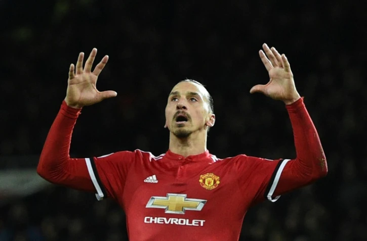 L'attaquant de Manchester United Zlatan Ibrahimovic lors du match contre Brighton Ă Old Trafford, le 25 novembre 2017