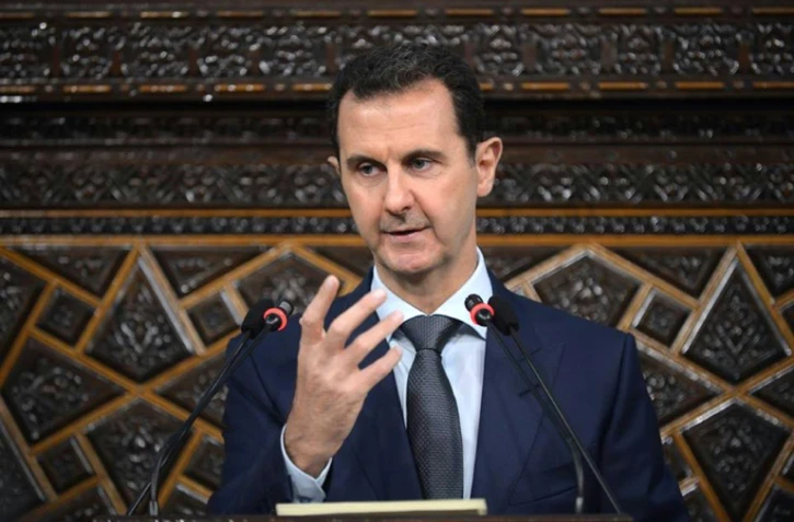 Le président syrien Bachar al-Assad au Parlement à Damas, dans une photo diffusée sur la page Facebook de la présidence syrienne le 7 juin 2016