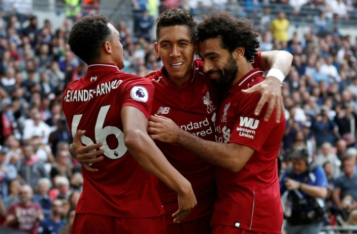 Roberto Firmino (c) buteur décisif pour Liverpool lors de la victoire à domicile face au PSG 3-2 le 18 septembre 2018 en 1re journée de C1