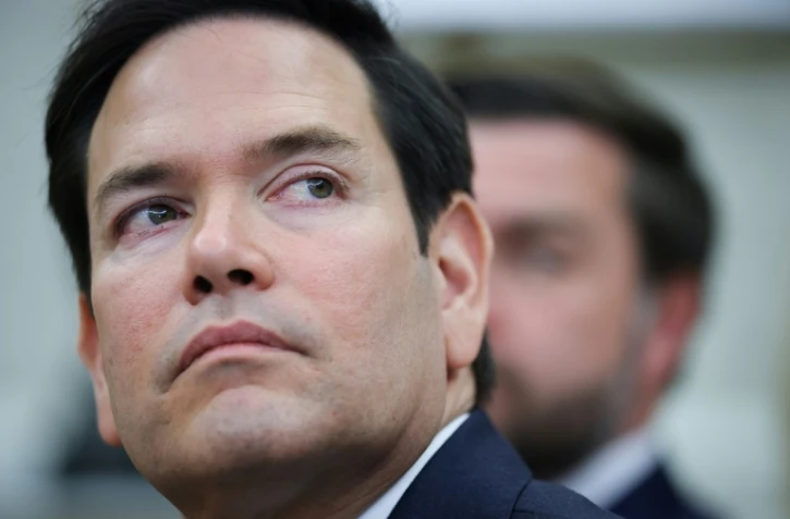 Le secrétaire d'Etat américain Marco Rubio participe à une réunion à la Maison Blanche, à Washington, le 14 avril 2025