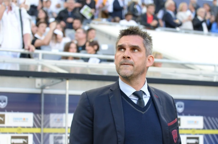 L'entraîneur de Bordeaux Jocelyn Gourvennec avant le coup d'envoi du match face à Bastia au Matmut Atlantique, le 22 avril 2017