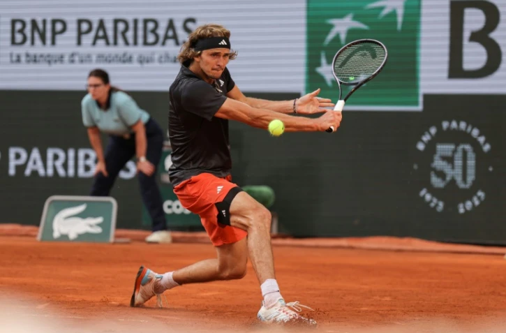 Alexander Zverev en quarts de finale de Roland-Garros contre l'Argentin Tomas Martin Etcheverry le 7 juin 2023 Ă Paris