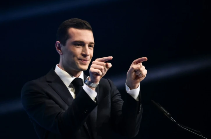 Jordan Bardella lors du lancement de sa campagne des élections européennes, à Marseille le 3 mars 2024