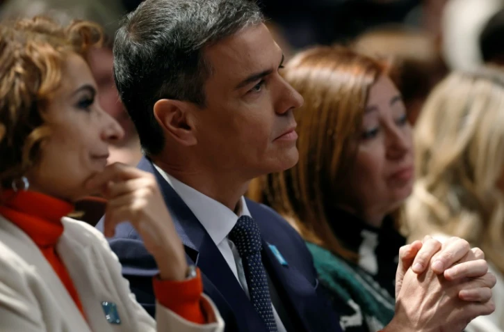 Le Premier ministre espagnol Pedro Sanchez aux commémorations de la mort du dictateur Franco, à Madrid le 8 janvier 2025