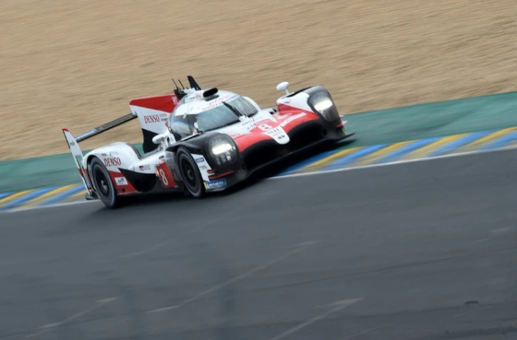 L'Espagnol Fernando Alonso dans sa Toyota TS050 Hybrid LMP1 au 24 Heures du Mans, le 16 juin 2018