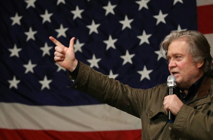 Steve Bannon photographié le 5 décembre 2017 durant la campagne de Roy Moore dans l'Alabama