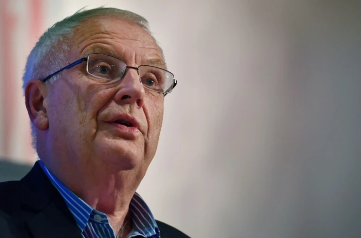 le président de la Fédération européenne d'athlétisme (EAA), le Norvégien Svein Arne Hansen lors d'une conférence à Londres, le 20 janvier 2017