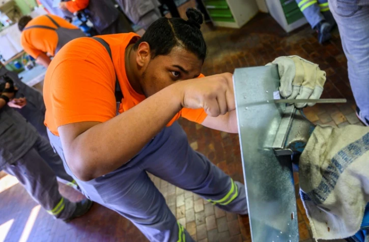 Le centre de formation de l'aciérie Eko Stahl Arcelor-Mittal à Eisenhuettenstadt, dans l'est de l'Allemagne, le 25 avril 2019