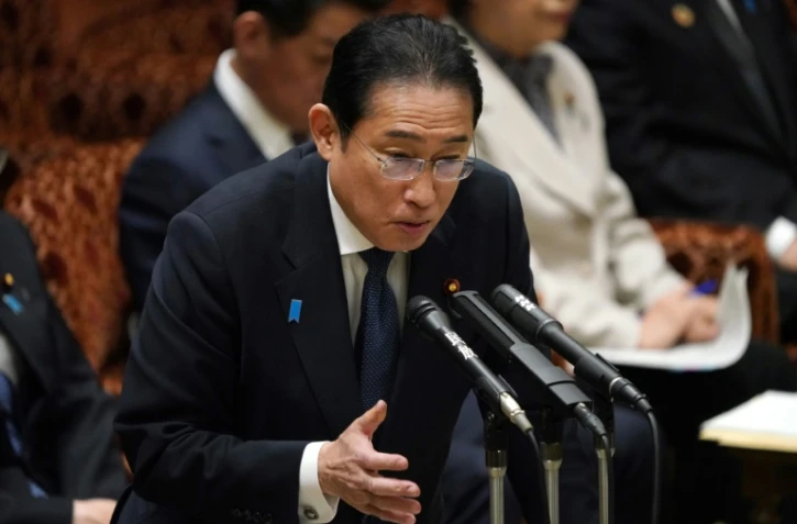 Le Premier ministre japonais Fumio Kishida lors d'une session au Parlement, le 25 mars 2024 Ă Tokyo