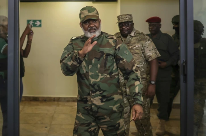 Corneille Nangaa, le leader de l'Alliance Fleuve Congo (AFC), un mouvement politico-militaire de groupes armés incluant le M23, arrive à une conférence de presse à Goma (République démocratique du Congo), le 30 janvier 2025
