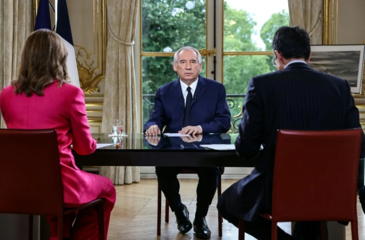 Le Premier ministre français François Bayrou avant une interview télévisée en direct diffusée sur les chaînes d'information LCI, CNews, BFMTV et FranceInfo TV, à l'Hôtel de Matignon à Paris, le 31 août 2025