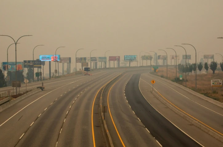 La ville de West Kelowna, en Colombie-Britannique, vidée de ses habitants, le 21 août 2023