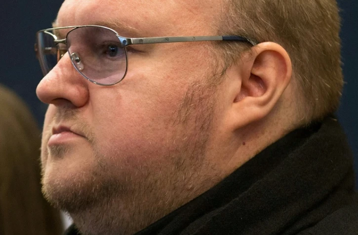 Le fondateur du site de téléchargement Megaupload Kim Dotcom à son audience d'extradition, le 29 août 2016 à Auckland