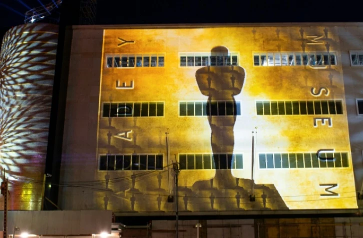 Une vue, prise le 4 décembre 2018, de la façade du bâtiment qui abritera le musée de l'Académie du cinéma