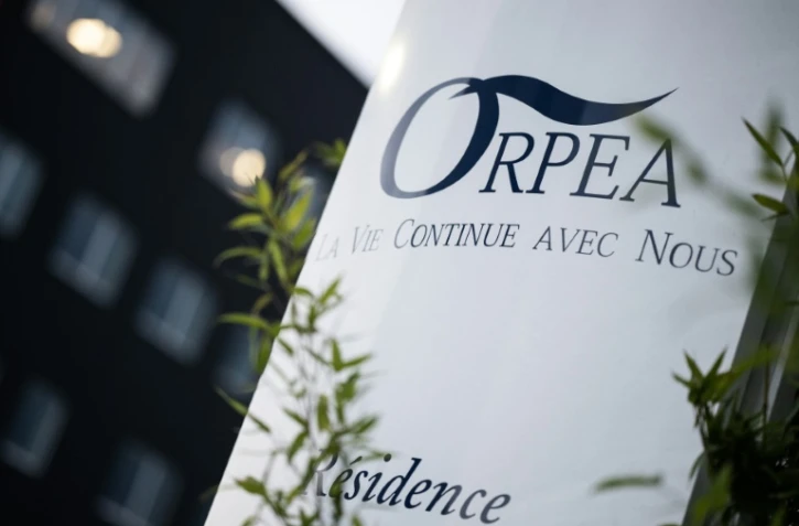 Le logo d'une maison de retraite Orpea, à Reze près de Nantes, le 10 février 2022