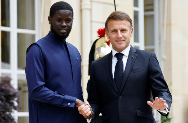 Les présidents sénégalais Bassirou Diomaye Faye et français Emmanuel Macron, le 20 juin 2024 à l'Élysée à Paris