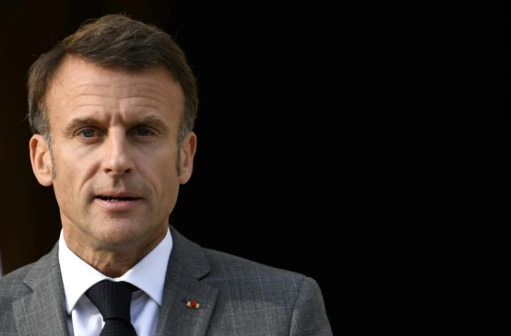 Le président Emmanuel Macron à l'Elysée le 21 juillet 2023 pour le 140e anniversaire de l'Alliance Française