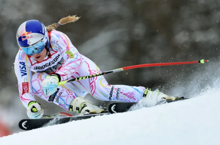 L'Américaine Lindsey Vonn lors de l'entraînement pour la descente de la Coupe de monde de Garmisch (sud de l'Allemagne), le 4 février 2016 February 4, 2016