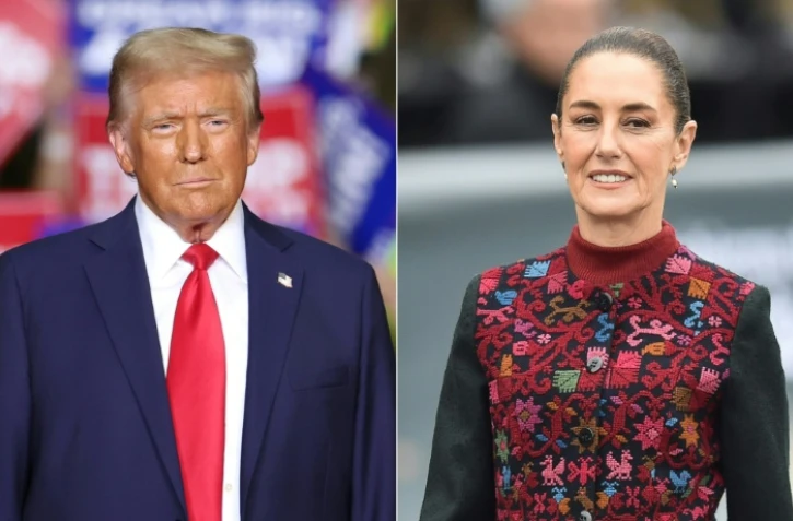 Montage photo montrant le président élu américain Donald Trump et la présidente mexicaine Claudia Sheinbaum