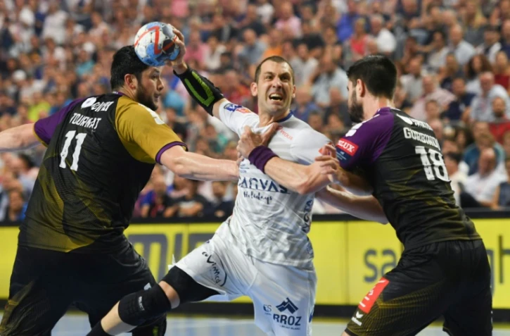 L'ailier de Montpellier Michaël Guigou face à Nantes en finale de la Ligue des champions, le 27 mai 2018 à Cologne