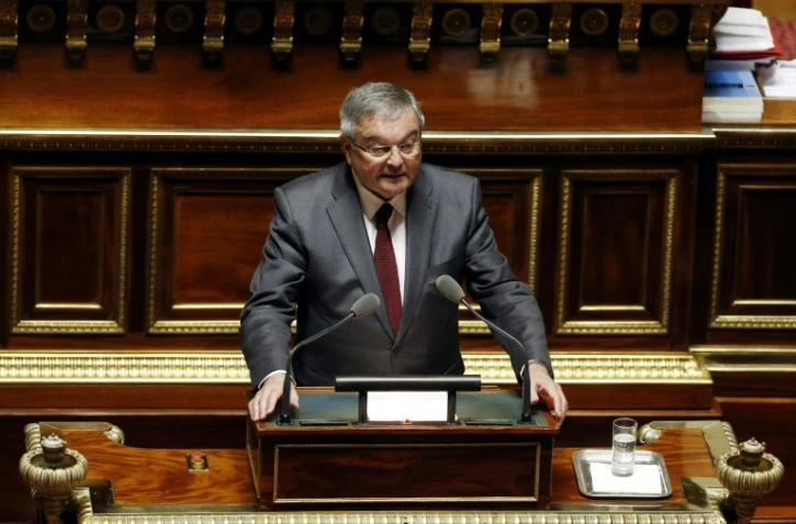 Le sénateur du Rhône Michel Mercier, le 16 mars 2016 au Sénat à Paris