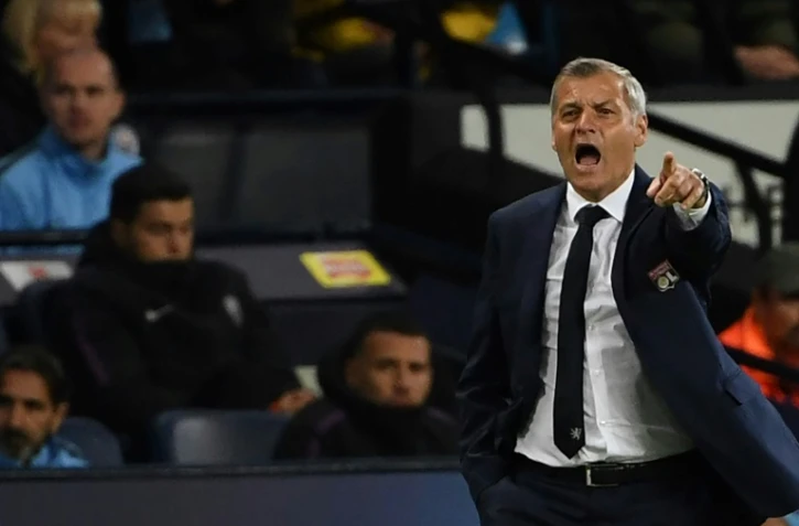 L'entraîneur de Lyon Bruno Genesio lors du match de Ligue des champions face à Manchester City le 19 septembre 2018